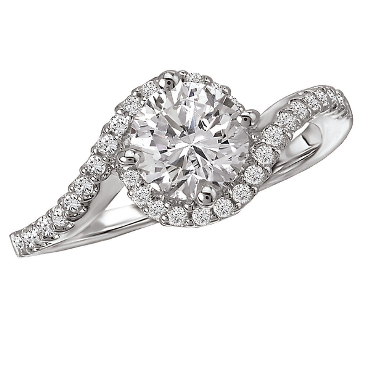 18KW .24CTTW DIA  HALO ENGAGEMENT RING SETTING