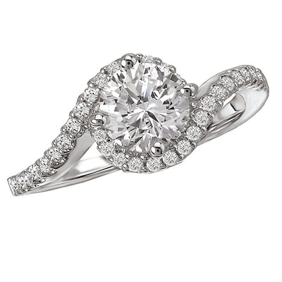 18KW .24CTTW DIA  HALO ENGAGEMENT RING SETTING