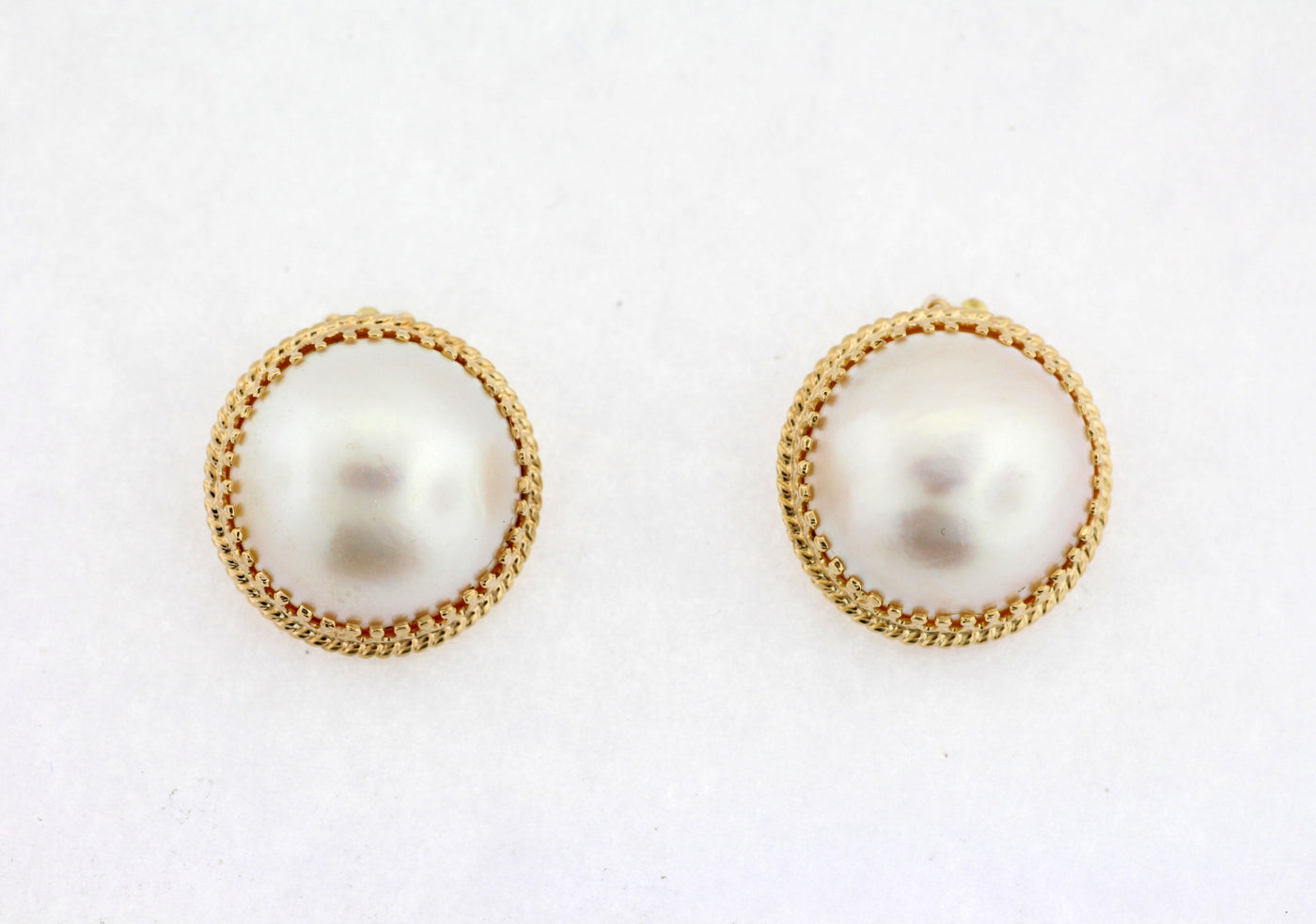 14KY MABE PEARL EARRINGS