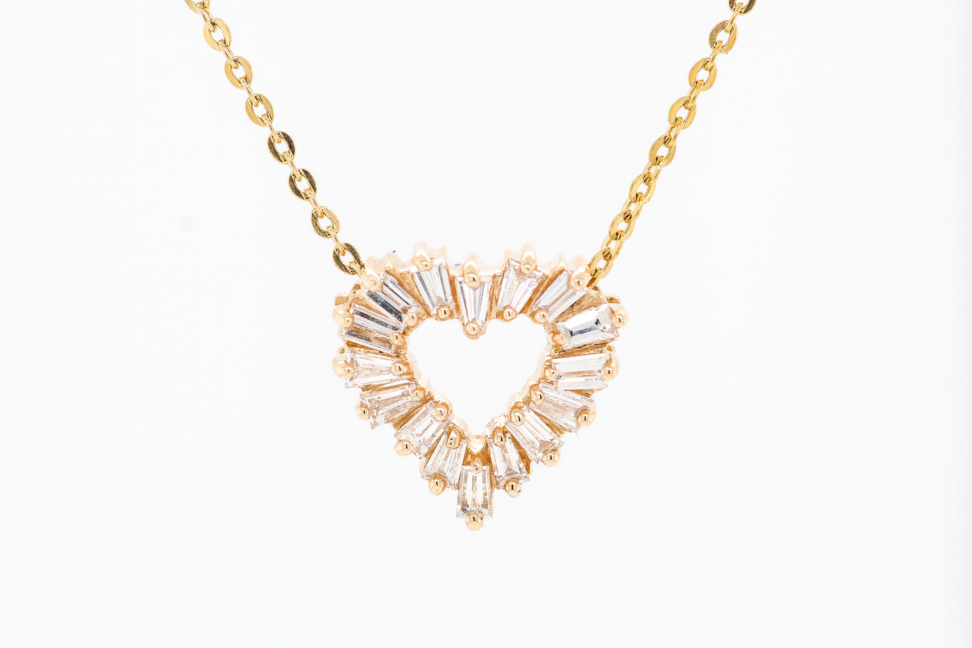 14KY 1/2CTTW BAG DIA HEART PENDANT
