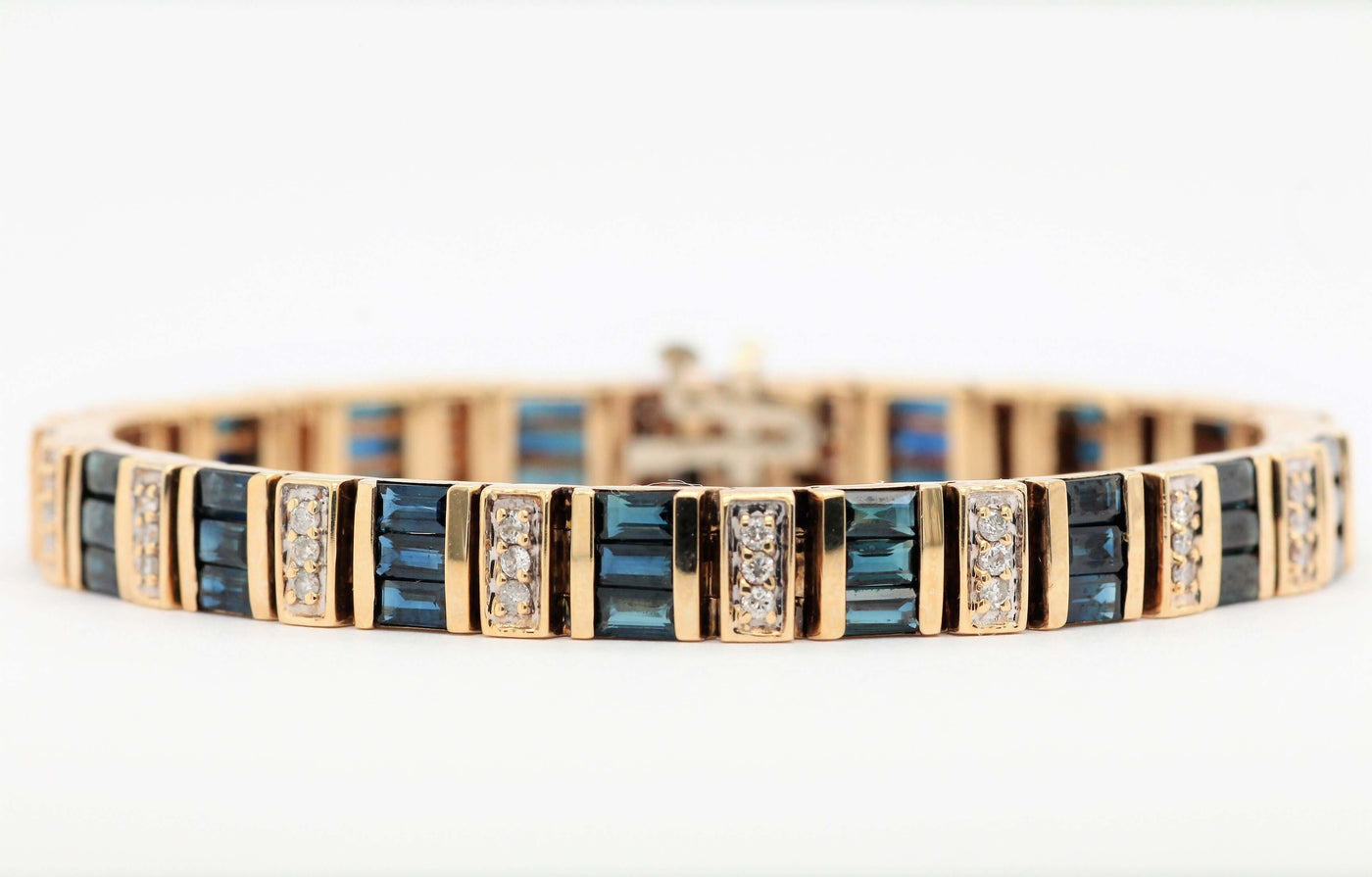 14KY 6.00CTT Sapphire And Diamond Bracelet