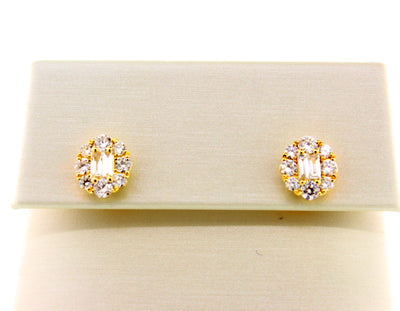 18KY .97 Cttw Diamond Earrings