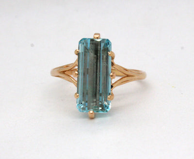 Estate 14KY 6.17 Ct Aquamarine Ring