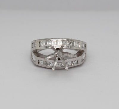 Estate 18KW .75 Cttw Diamond Semi Mount Ring F in Color and VS1 in Cla