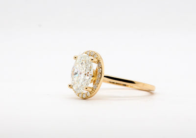 18KY 2.60 CTTW Halo Engagement Ring