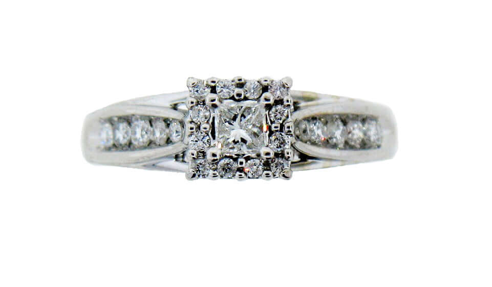14KW 1CTTW BRIDAL RING, 1/4CT PC CTR