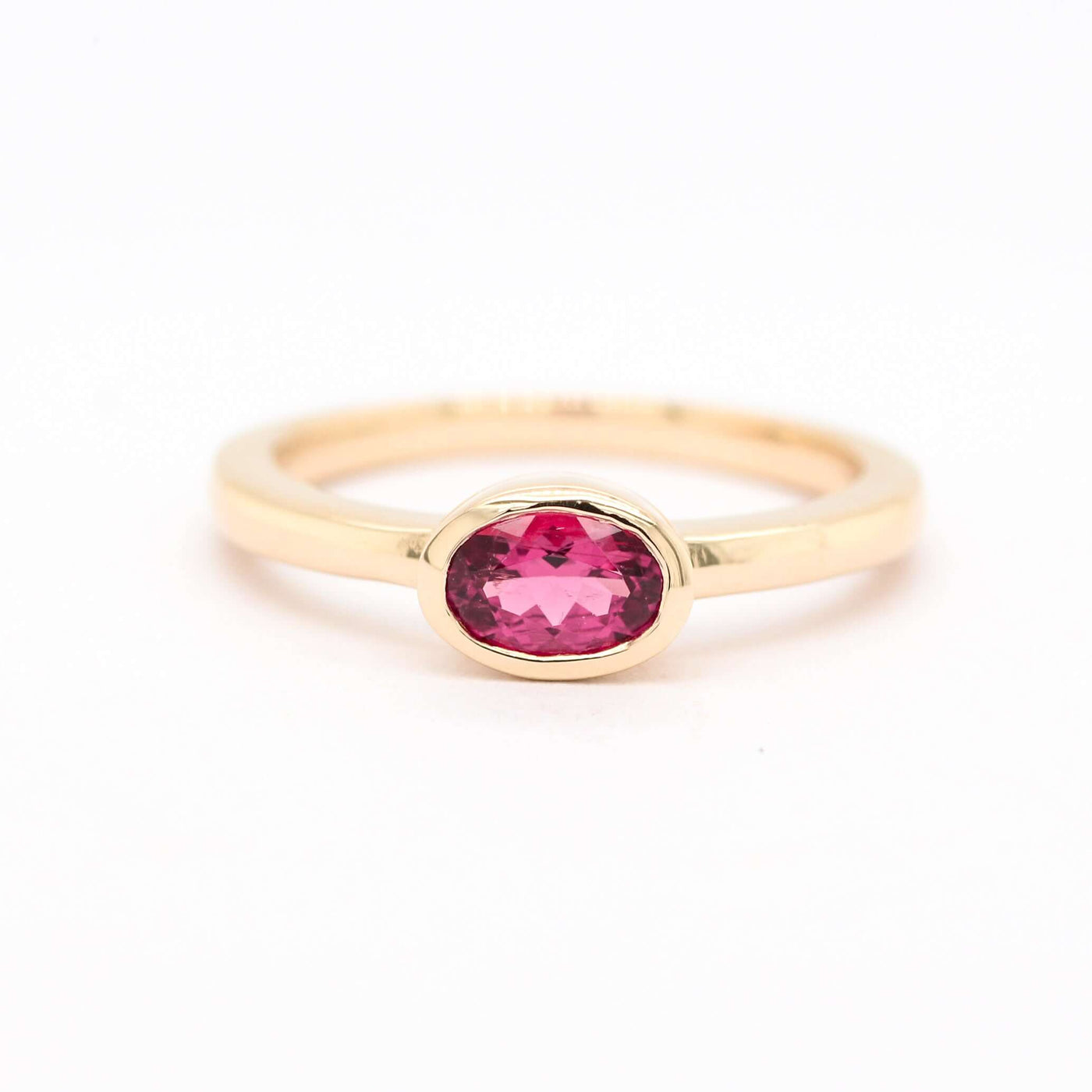14KY .45 CT OVAL PINK TOURMALINE RING
