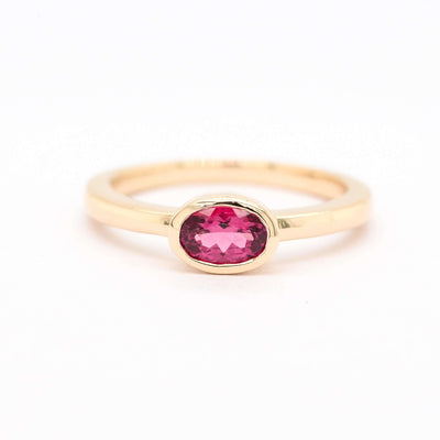 14KY .45 CT OVAL PINK TOURMALINE RING image