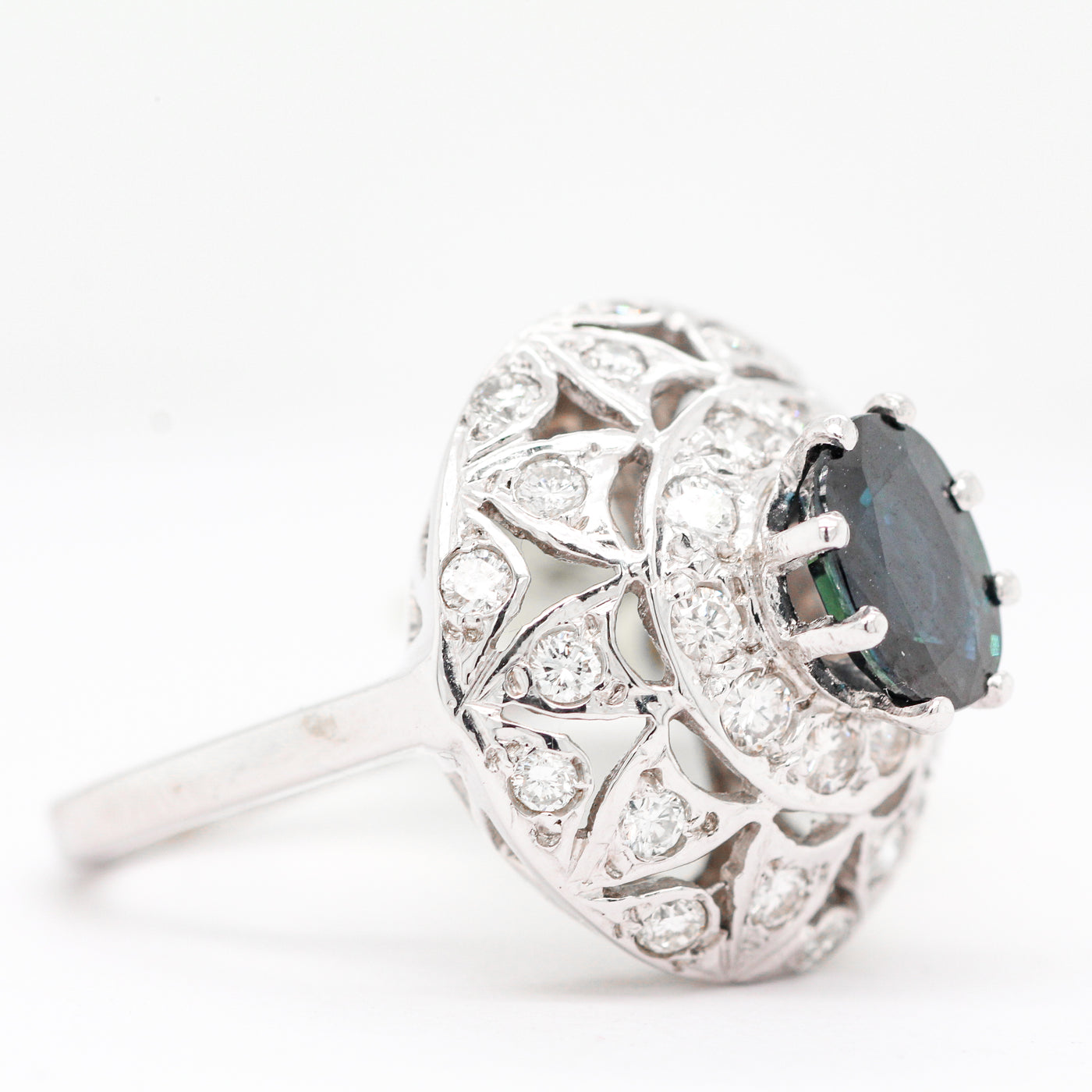 14KW 1.50 CT SAPPHIRE AND DIAMOND RING 1.00 CTTW I-SI1