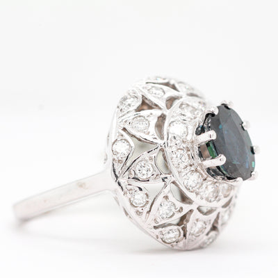 14KW 1.50 CT SAPPHIRE AND DIAMOND RING 1.00 CTTW I-SI1