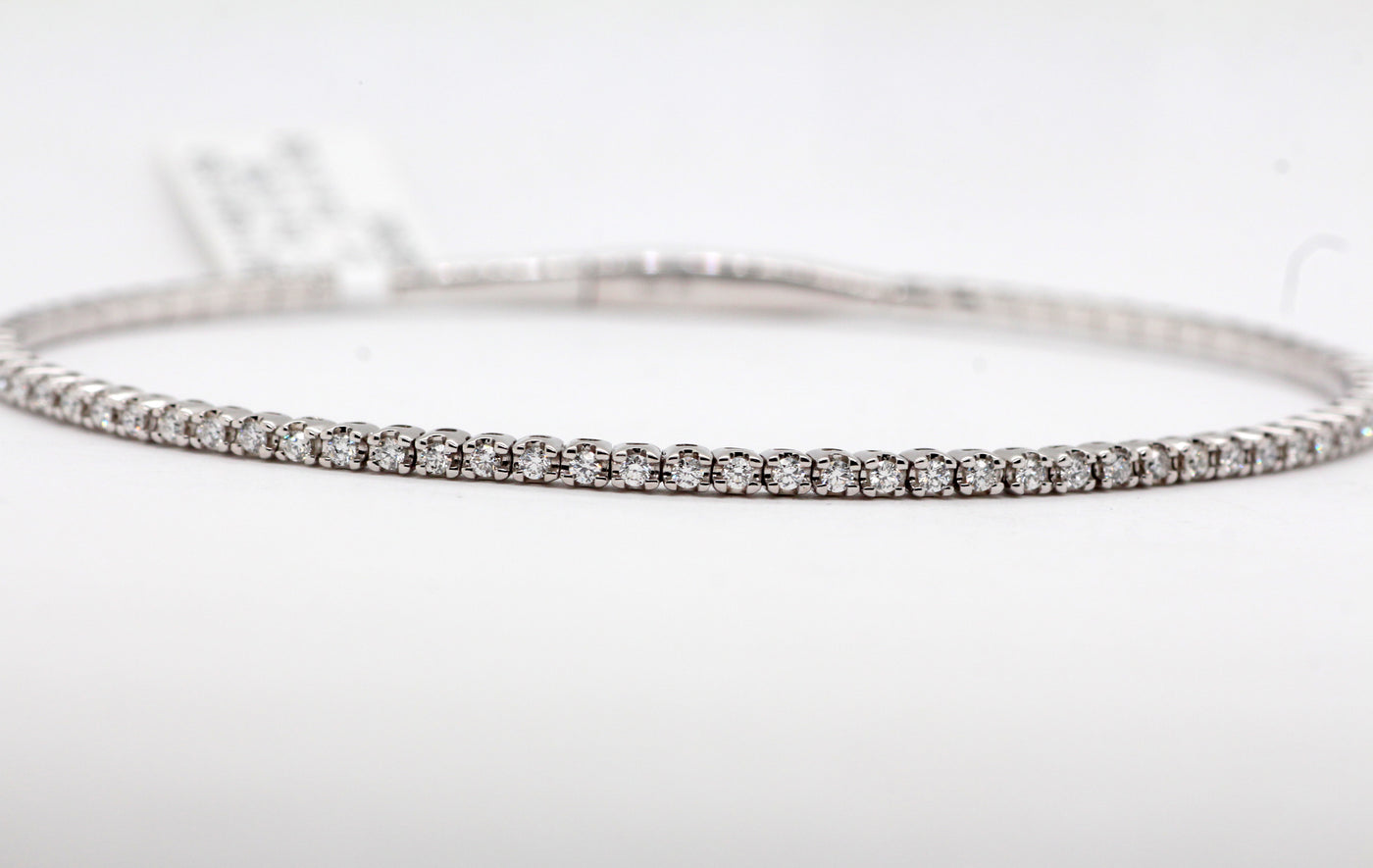 14KW 0.50 Cttw Diamond Bangle Bracelet