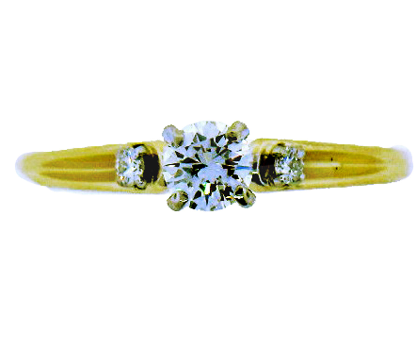 14K 1/4CTTW DIAMOND 3 STONE RING