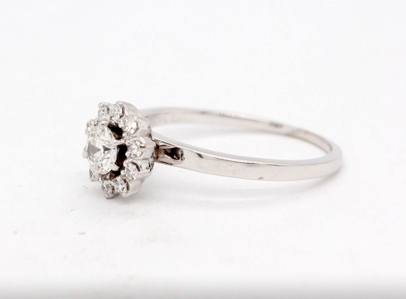 14KW .51 Cttw Diamond Halo Engagement Ring