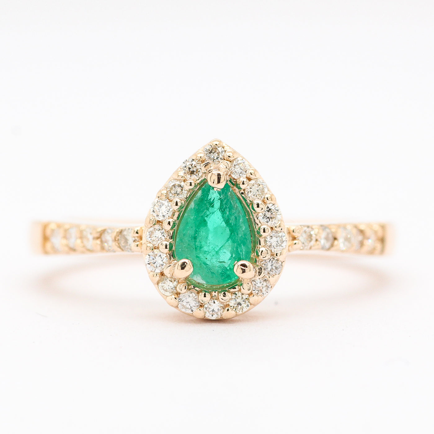 14KY .37 CTTW  Emerald and Diamond ring, .23 CTTW