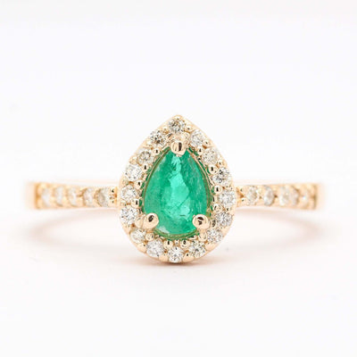 14KY .37 CTTW Emerald and Diamond ring, .23 CTTW image