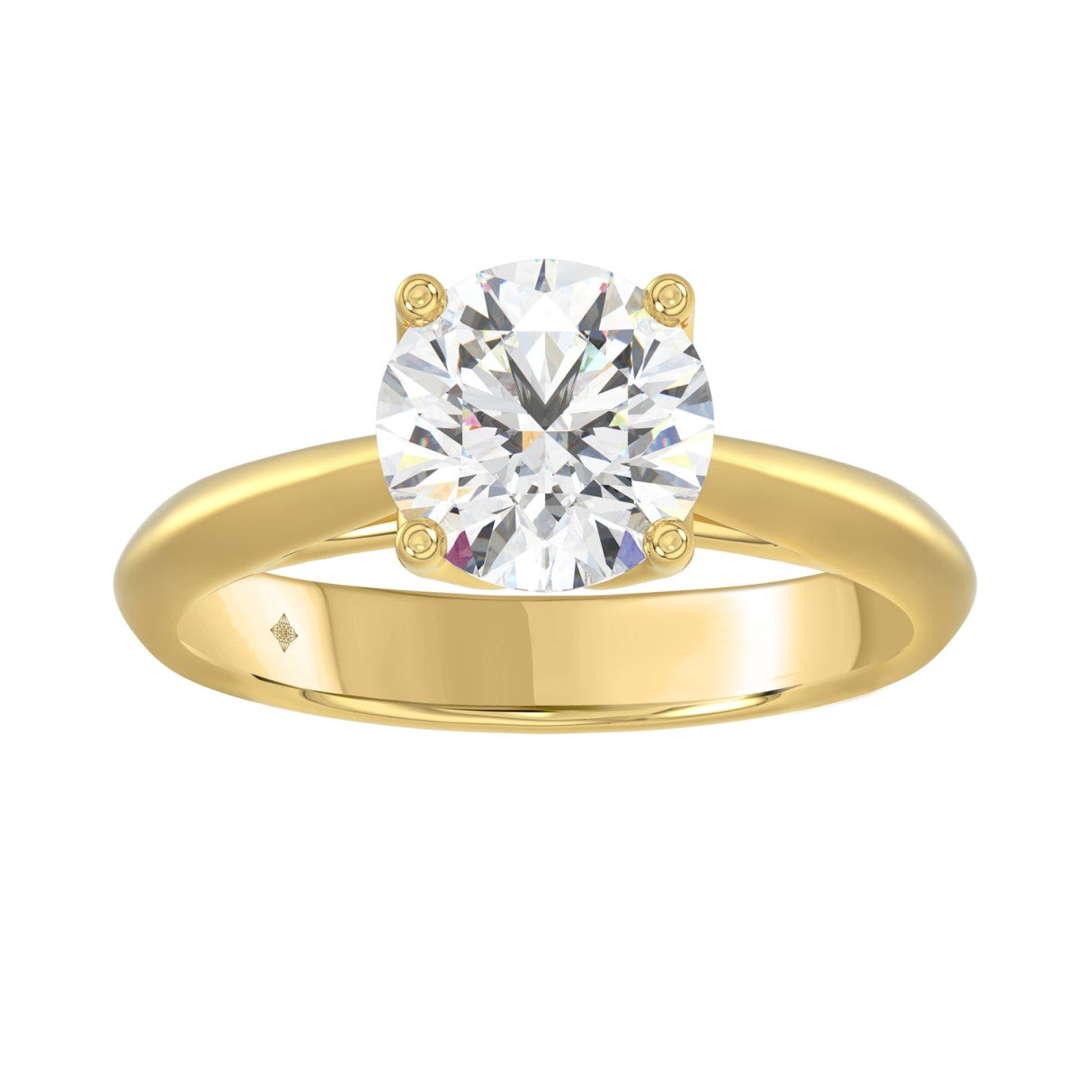 14KY 2.00 Ct Lab Grown Round Brilliant Diamond Solitaire Ring