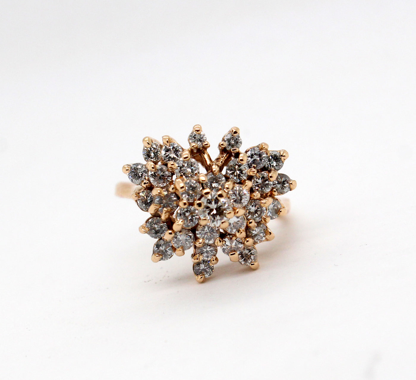 Estate 14KY 1.85 Cttw Diamond Cluster Ring