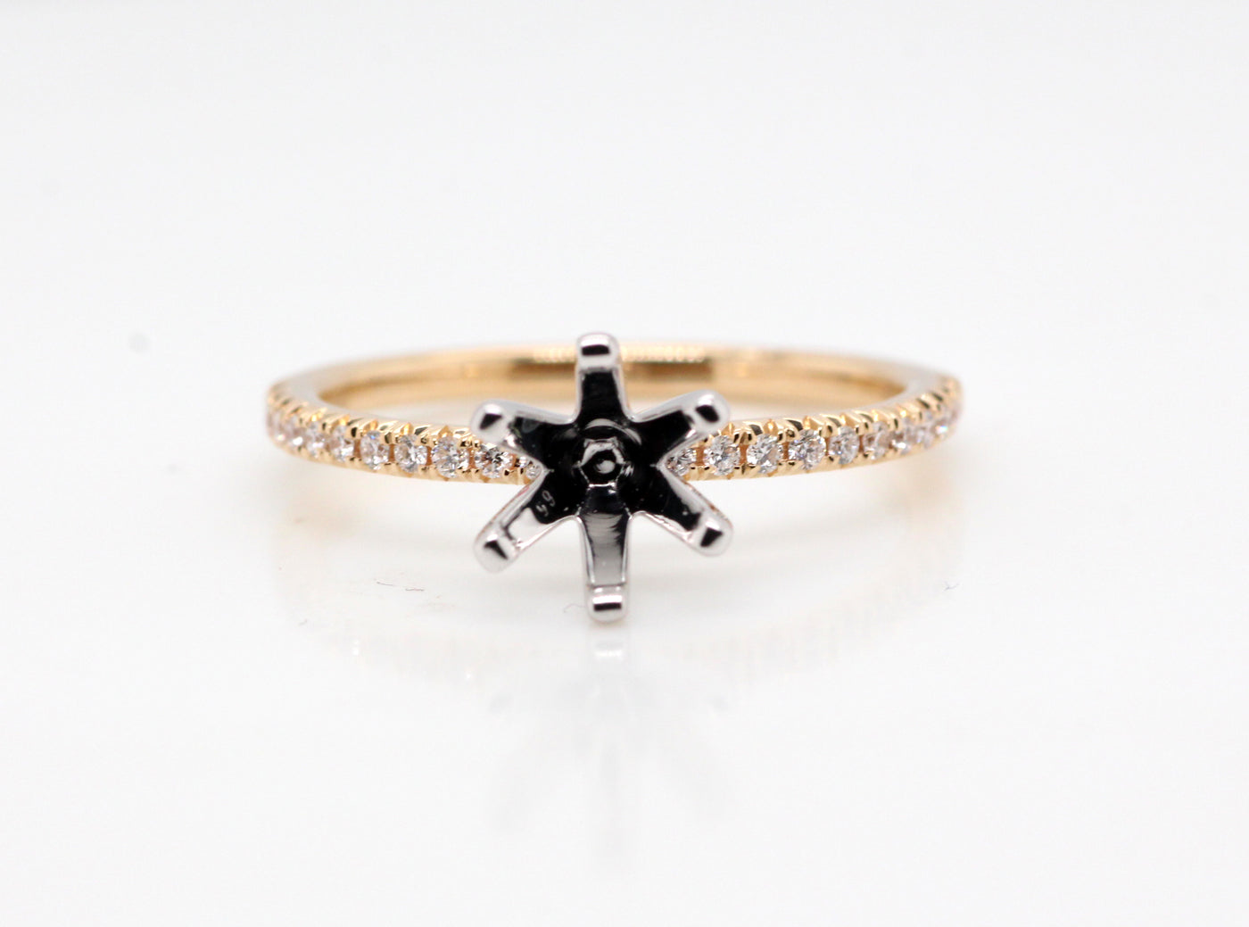 14KY .13 Cttw Diamond semi mount Ring