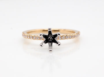 14KY .13 Cttw Diamond semi mount Ring