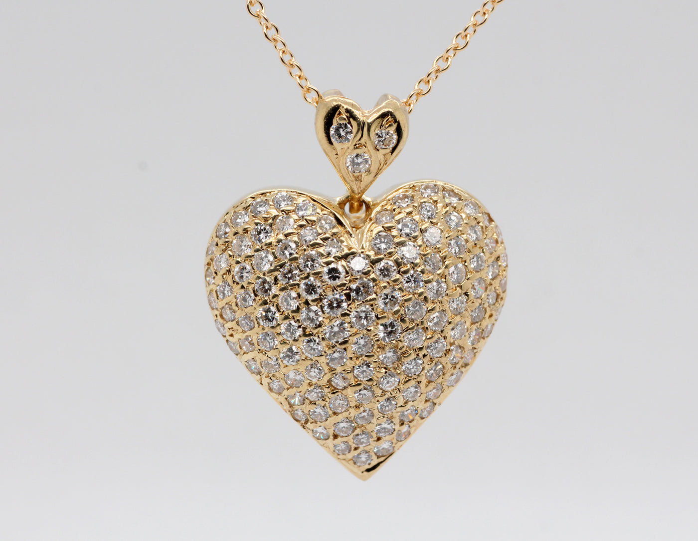 Estate 14KY 1.52 Cttw Diamond Heart Pendant