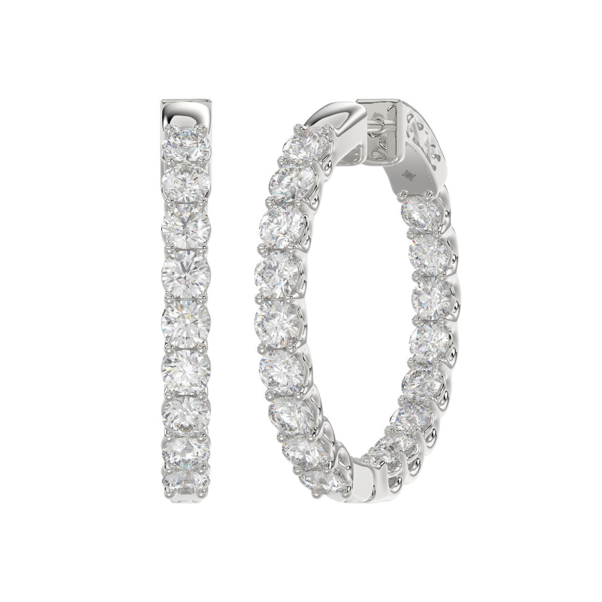 14KW 5.00 Cttw Lab Grown Diamond Hoop Earrings