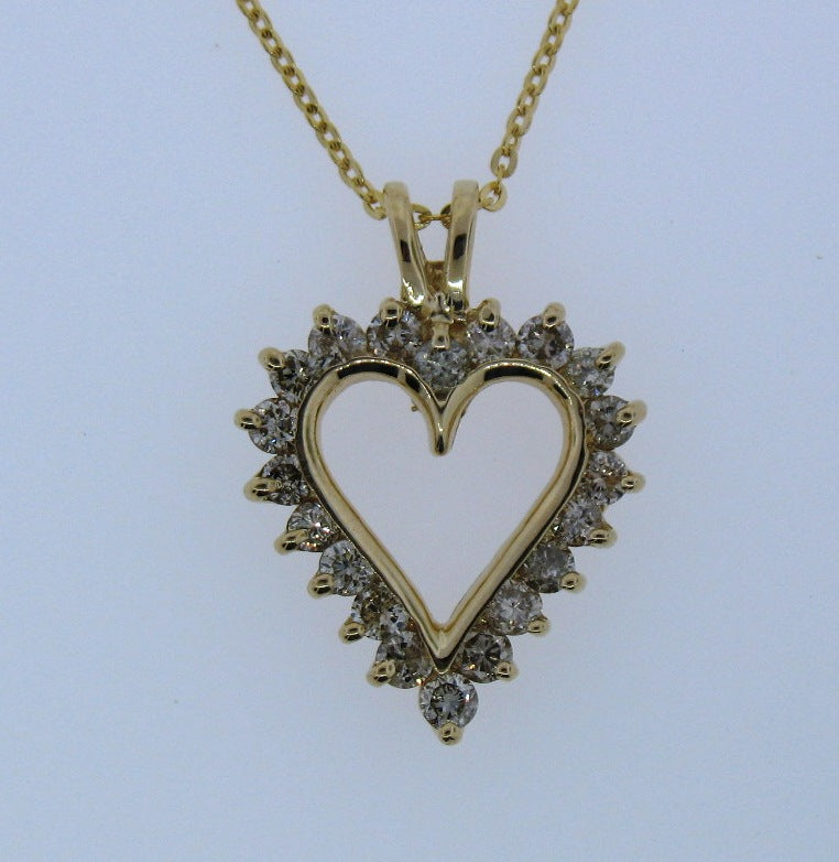14K 1/2Cttw Diamond Heart Pendant