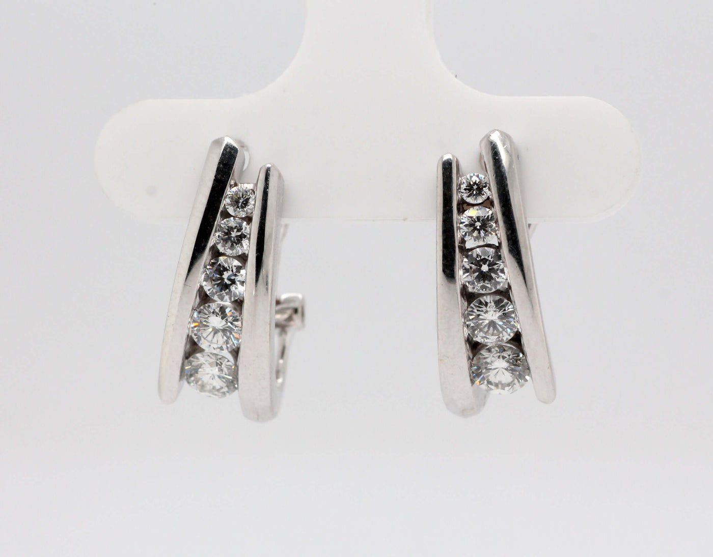 14KW 1.00 Cttw Diamond earrings, I-SI2