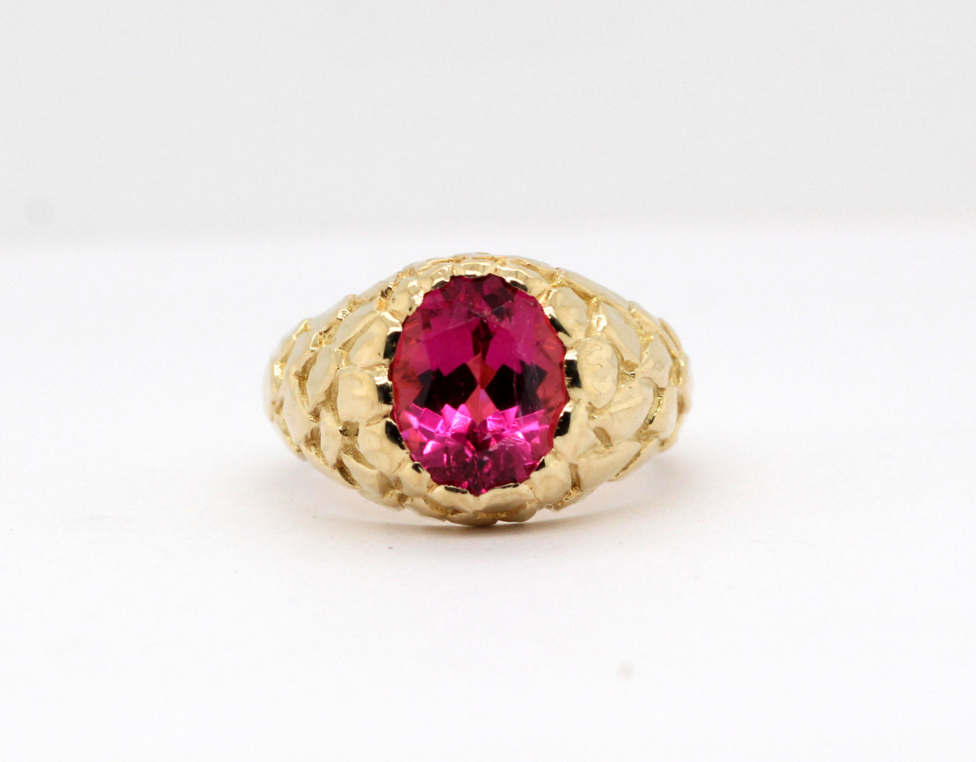 ESTATE 18KY 2.90 CT PINK TOURMALINE RING