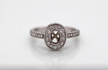 14KW .50 Carat weight Halo Diamond Engagement Setting