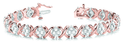 14K Rose Gold 1 1/8 ct tw Fashion Diamond Bracelet