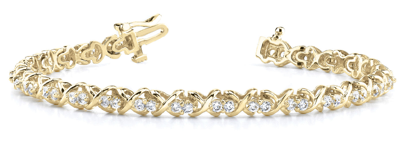 14K Yellow Gold 1 3/8 ct tw Fashion Diamond Bracelet