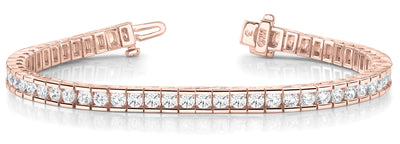 14K Rose Gold 10 1/2 ct tw Fashion Diamond Bracelet