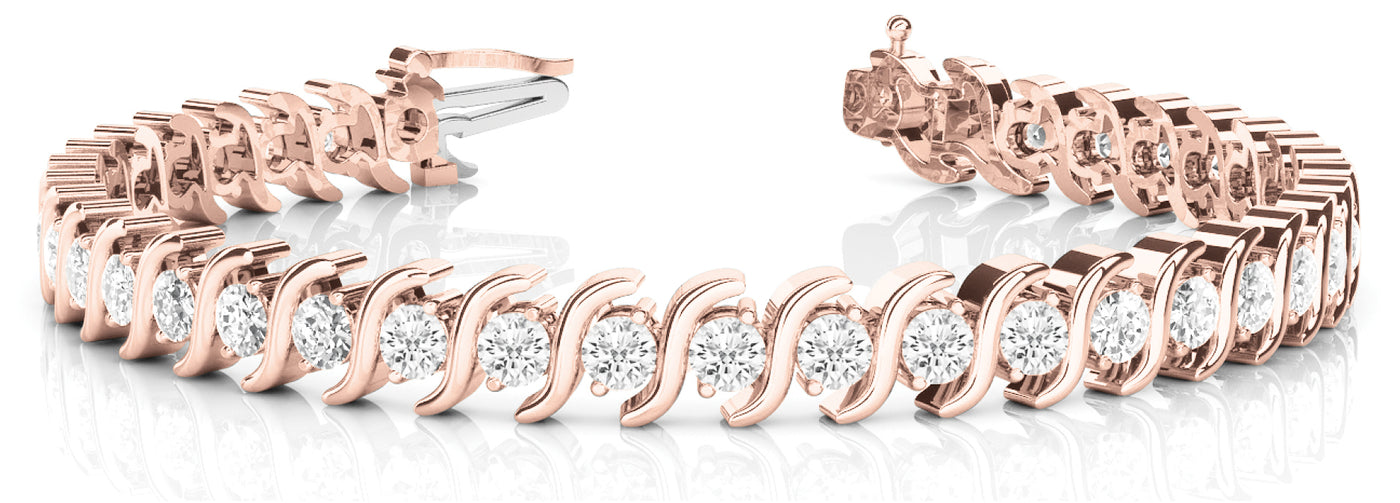 14K Rose Gold 3/4 ct tw Fashion Diamond Bracelet
