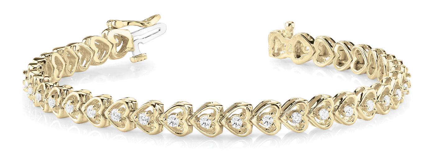 14K Yellow Gold 7/8 ct tw Fashion Diamond Bracelet
