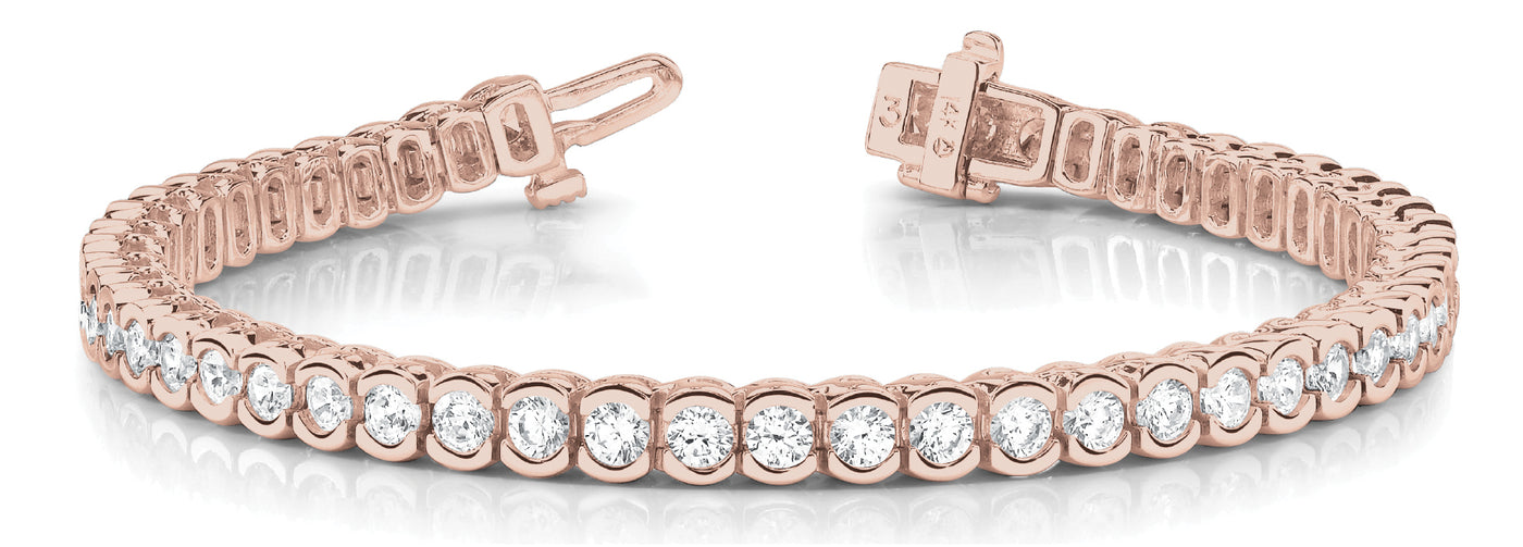 14K Rose Gold 10 1/2 ct tw Fashion Diamond Bracelet