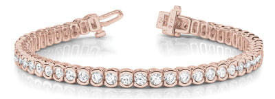 14K Rose Gold 10 1/2 ct tw Fashion Diamond Bracelet