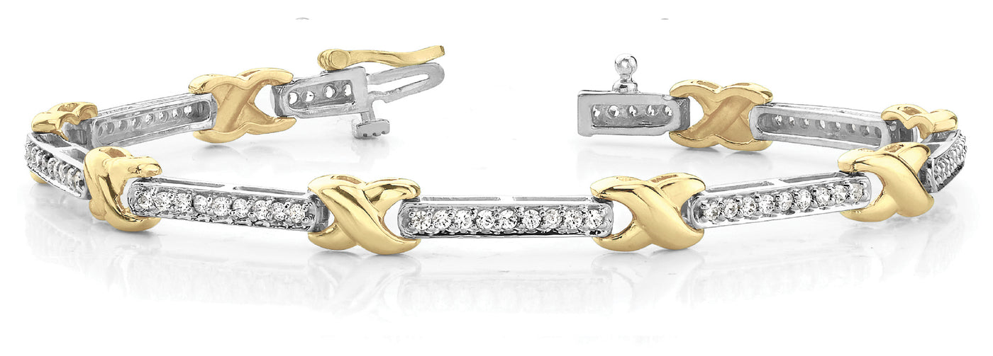 14K Yellow Gold 1 3/8 ct tw Fashion Diamond Bracelet