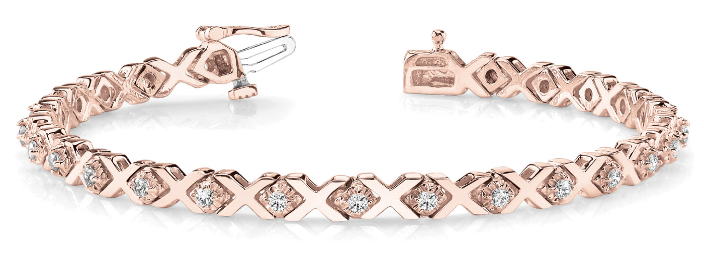 14K Rose Gold 5/8 ct tw Fashion Diamond Bracelet