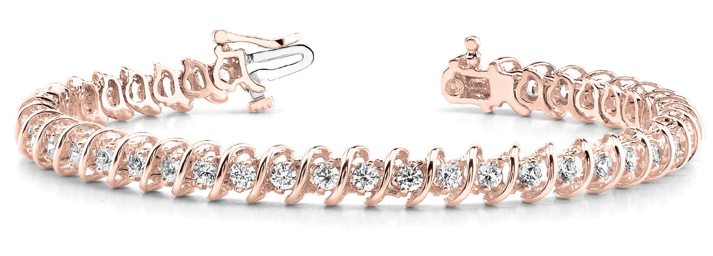 14K Rose Gold 1/2 ct tw Fashion Diamond Bracelet