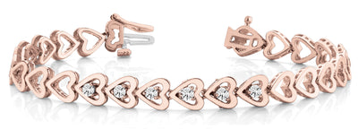 14K Rose Gold 1/4 ct tw Fashion Diamond Bracelet