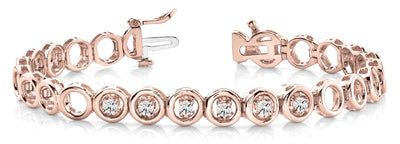 14K Rose Gold 1/4 ct tw Fashion Diamond Bracelet