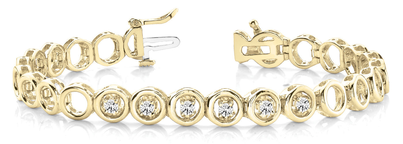 14K Yellow Gold 1/4 ct tw Fashion Diamond Bracelet