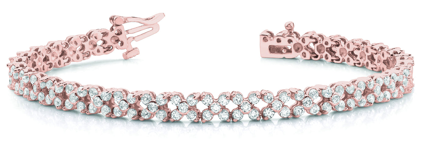 14K Rose Gold 4 1/4 ct tw Fashion Diamond Bracelet