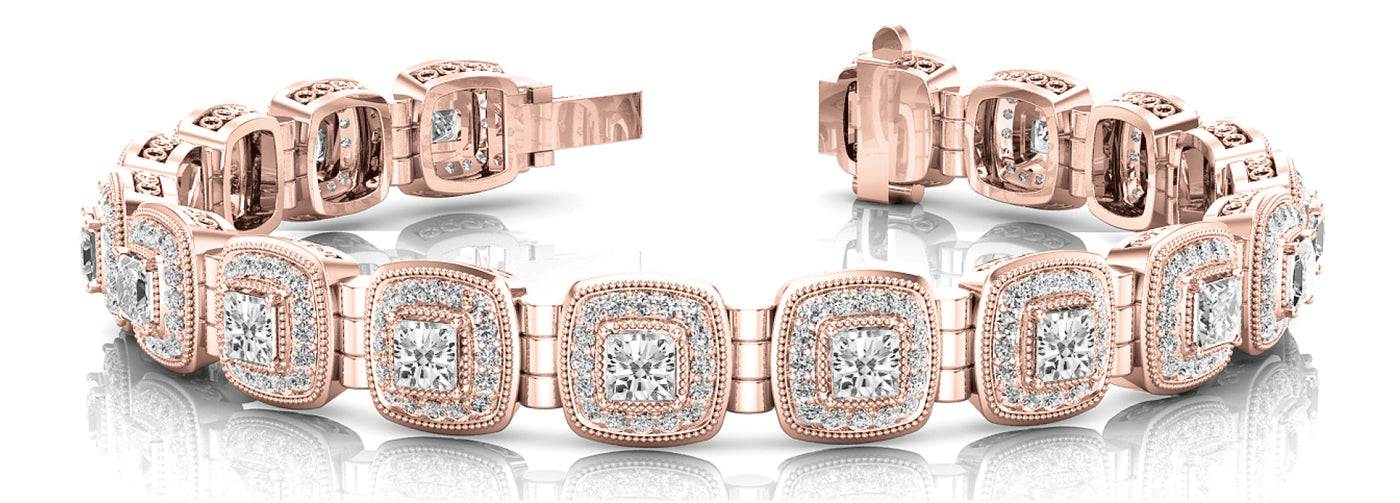 18K Rose Gold 4 1/5 ct tw Fashion Diamond Bracelet