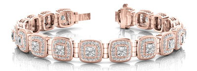 18K Rose Gold 4 1/5 ct tw Fashion Diamond Bracelet