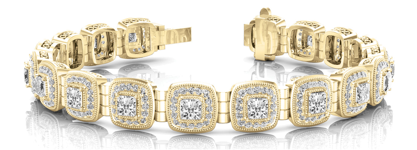 14K Yellow Gold 4 1/5 ct tw Fashion Diamond Bracelet