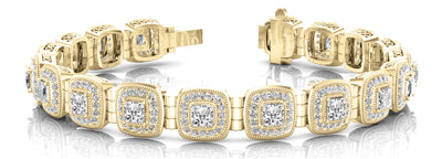 14K Yellow Gold 4 1/5 ct tw Fashion Diamond Bracelet