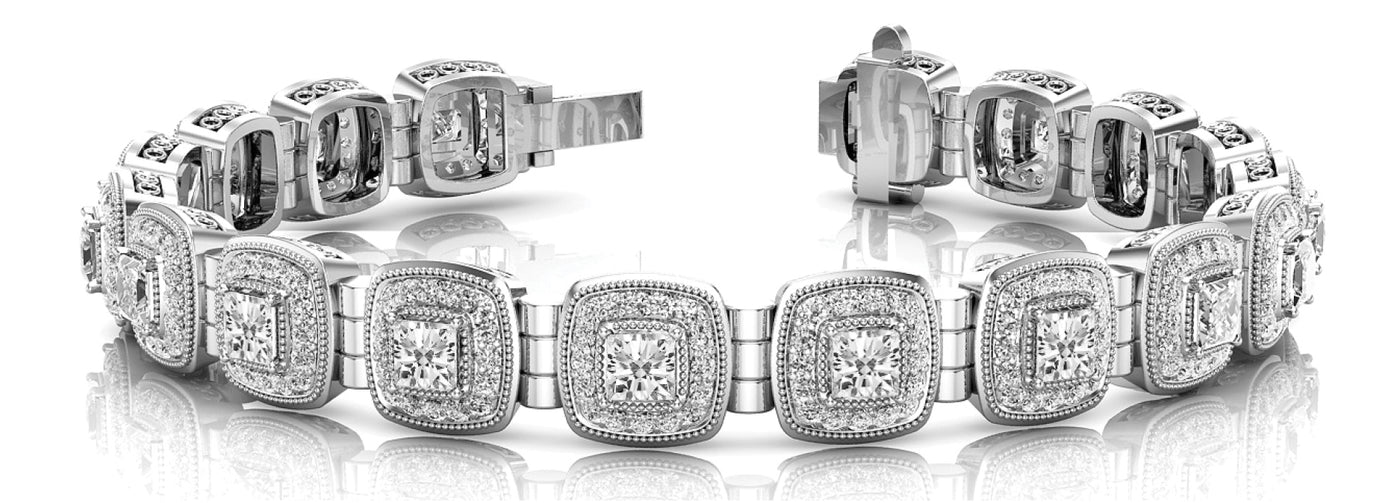14K White Gold 4 1/5 ct tw Fashion Diamond Bracelet
