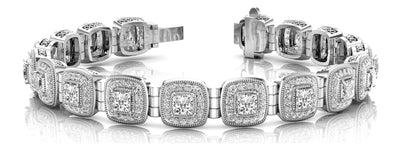 14K White Gold 4 1/5 ct tw Fashion Diamond Bracelet