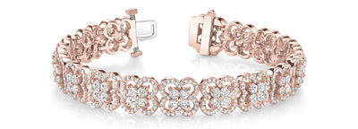 18K Rose Gold 5 ct tw Fashion Diamond Bracelet